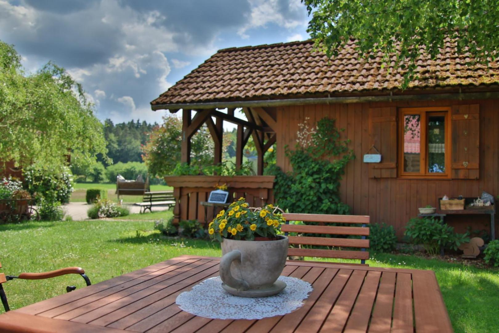 Heumanns Blockhaeuser Am Wald Hotel Pottenstein Bagian luar foto